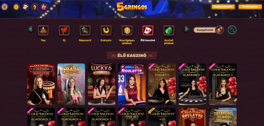 5Gringos élő kaszinó