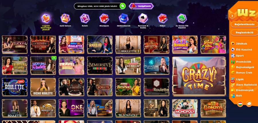 Wazamba élő kaszinó